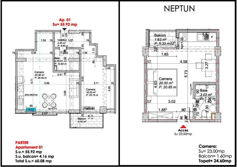 Schita Apartamente Neptun Olimp